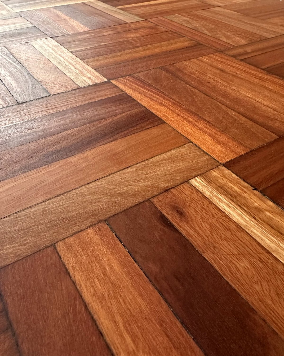 Close detail of restored parquet